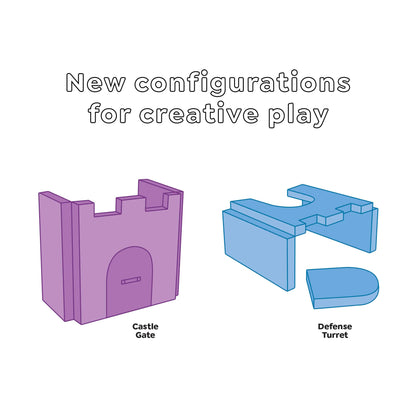 Yourigami Kids and Toddler Play Gym, Playroom Couch Set, Durable Modular Design, Green Meadows
