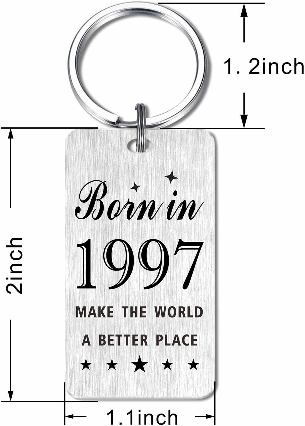 Gezxin Happy Birthday Schlüsselanhänger Geschenke für Frauen Männer - Personalisierter Edelstahl Geburtstagsschlüsselanhänger - Mach die Welt zu einem besseren Ort