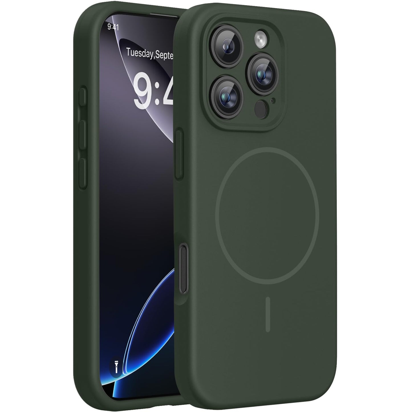 Miracase Magnetic for iPhone 17 Pro Case, Compatible with MagSafe, Integrated Silicone Camera Control Cover, 3.0mm Thicken Shockproof Drop Protection Phone Case for 17 Pro,Dark Blue