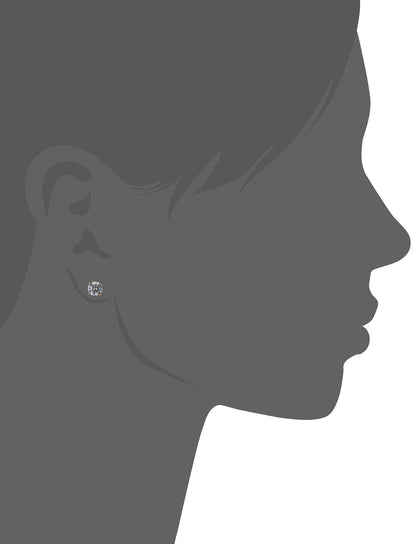 Amazon Essentials Yellow Gold Plated, Platinum or Rose Gold Plated Sterling Silver Infinite Elements Cubic Zirconia Stud Earrings | White, Blue, Green, or Pink Cubic Zirconia