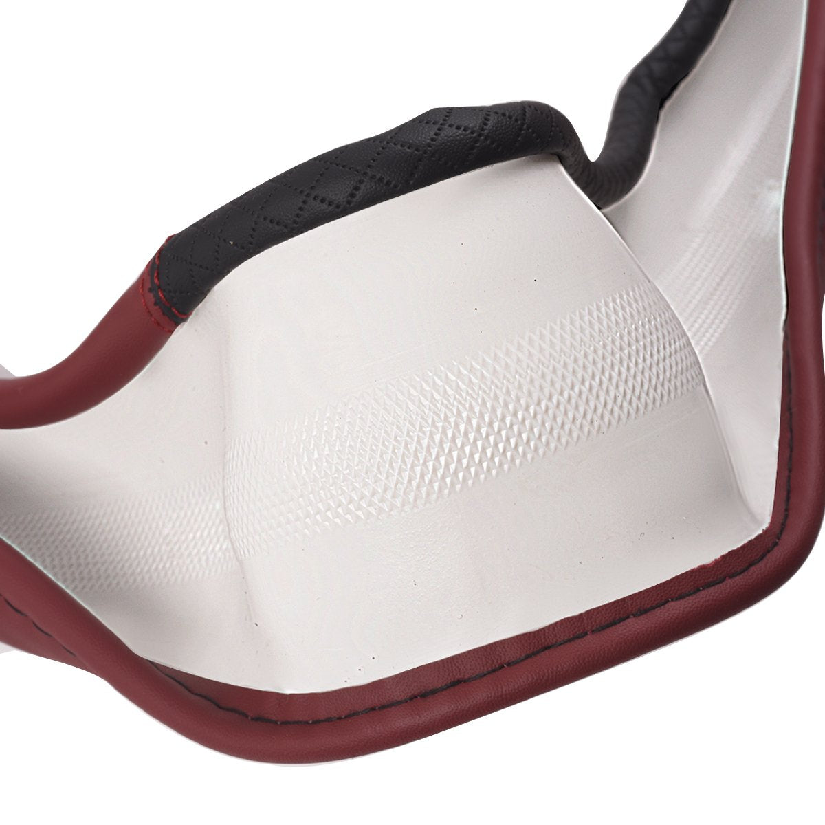 CAR PASS Line Rider Mikrofaser-Leder Sportlicher Lenkradbezug Universal Passend für 95% LKW, SUV, PKW, 36,8-38,1 cm Rutschfest Sicher Bequem Design (Schwarz-Grau)