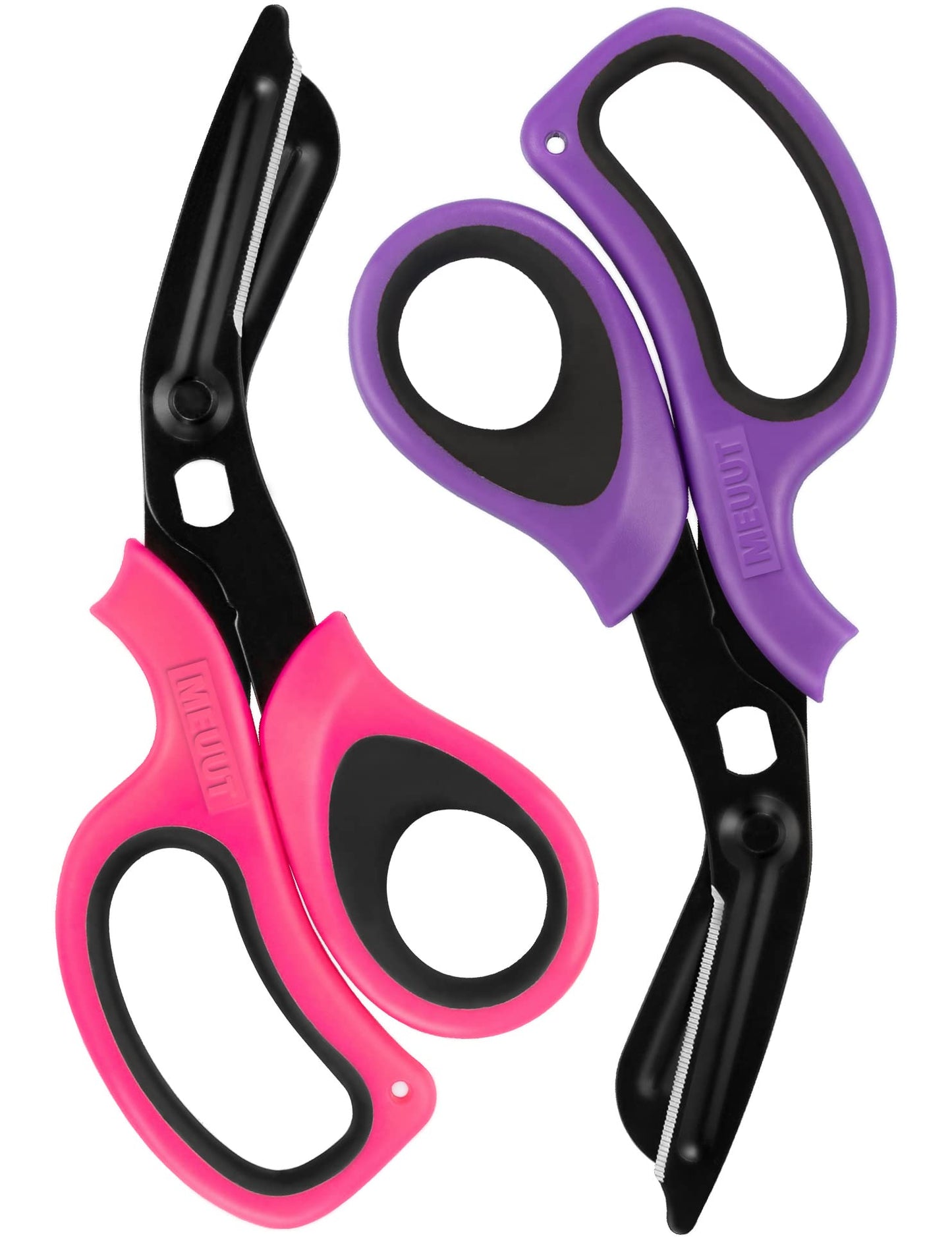 MEUUT 2 Pack Medical Scissors Trauma Shears for Left and Right Hand -Patented Bandage Scissors All Purpose with Non-Stick Blades, Surgical Grade Shears Stainless Steel EMT Scissors for Nurses EMT
