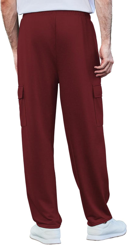 Deyeek Herren Cargo Jogginghose Open Bottom Baggy Leichte Cargo Sweatpants für Männer Locker sitzende Freizeithose mit Taschen