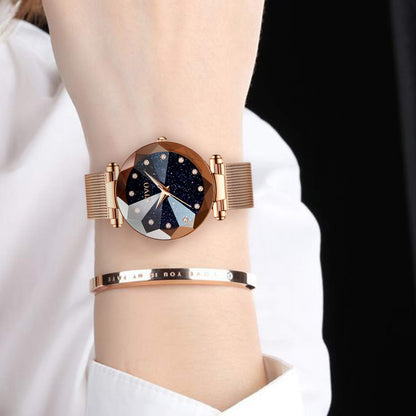 CIVO Damenarmbanduhr, wasserdichte analoge Quarzdameuhr für Damen, Roségold-Mesh-Armband, elegant, luxuriös, Designer-Damenuhr mit Diamant-Zifferblatt