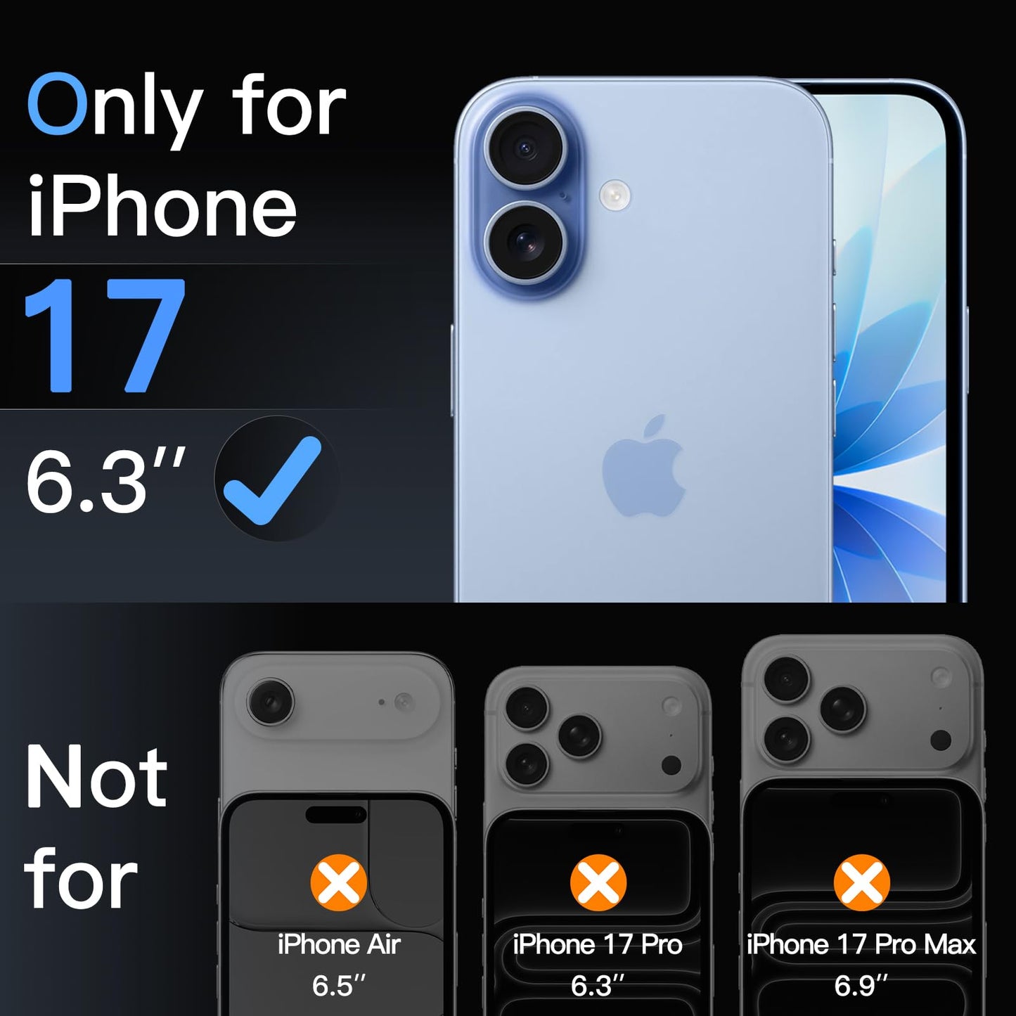 JETech Displayschutzfolie für iPhone 16 6,1 Zoll, gehärtetes Glas mit einfachem Installationstool, Case-Friendly, HD Klar, 3 Stück
