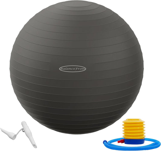 BalanceFrom Anti-Burst and Slip Resistant Exercise Ball for Yoga, Fitness, Birthing With Quick Pump - 2,000-Pound Capacity, Multiple Sizes and Colors