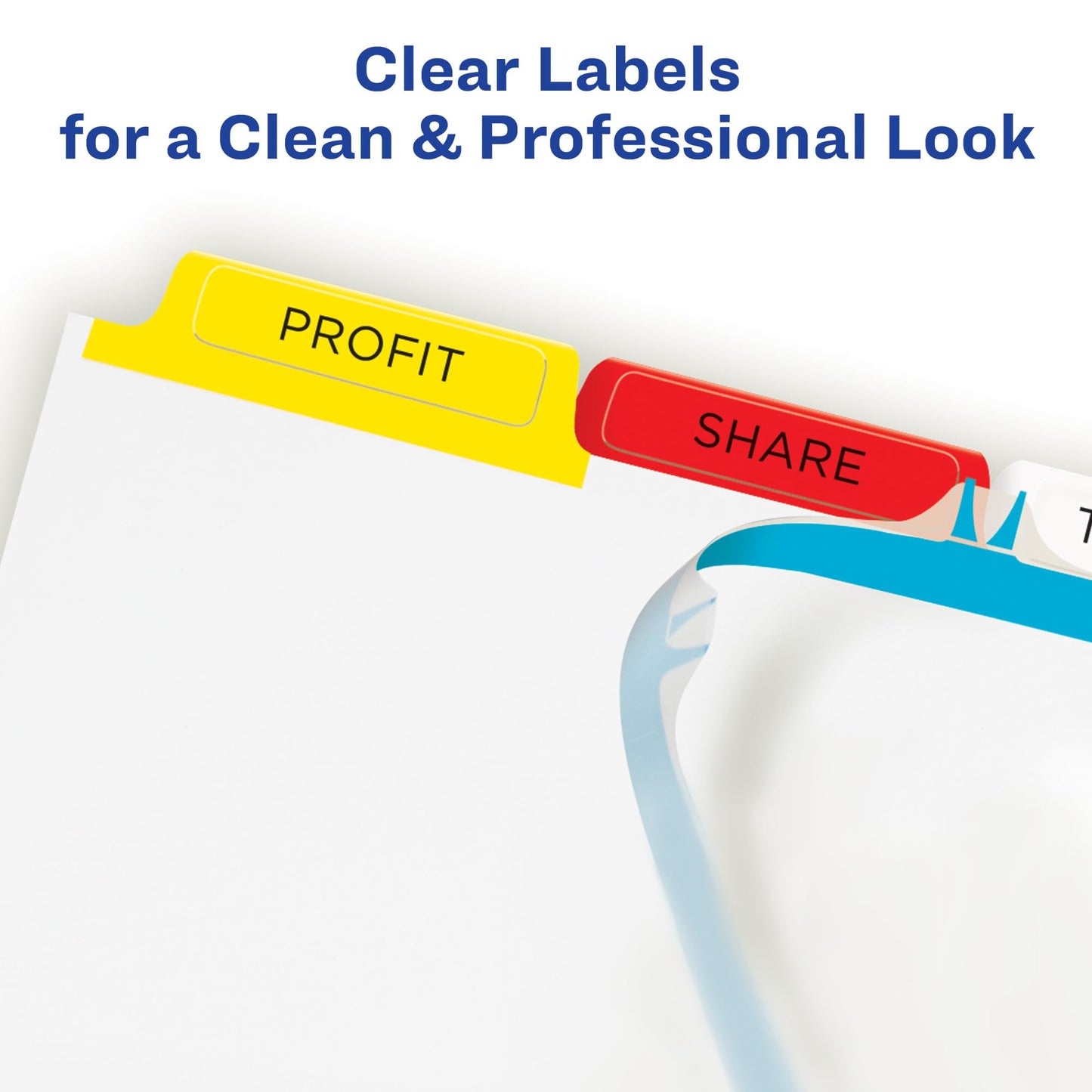 Avery 8 Tab Dividers for 3 Ring Binder, Easy Print & Apply Clear Label Strip, Index Maker Customizable Multicolor Tabs, 25 Sets (11424)