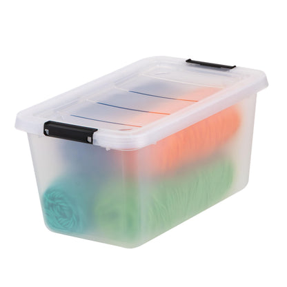IRIS USA 6-Pack Clip Box with Latching Lids, 18 Quart Craft Storage Bins, Art & Writing Supply Containers for Home, Office & Classroom Organization