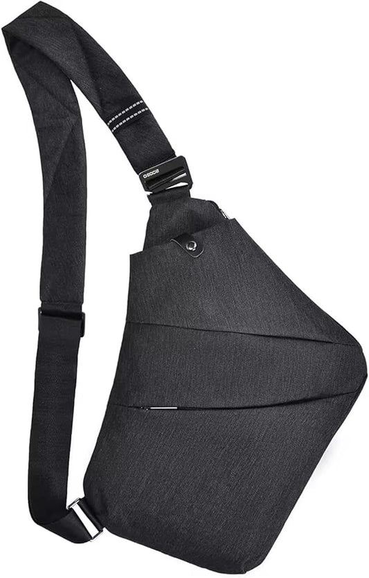 Anti-Theft Waterproof Shoulder Backpack Sling Chest Crossbody Bag Cover Pack Rucksack Bicycle Sport (B13-007 Black-left Hand)