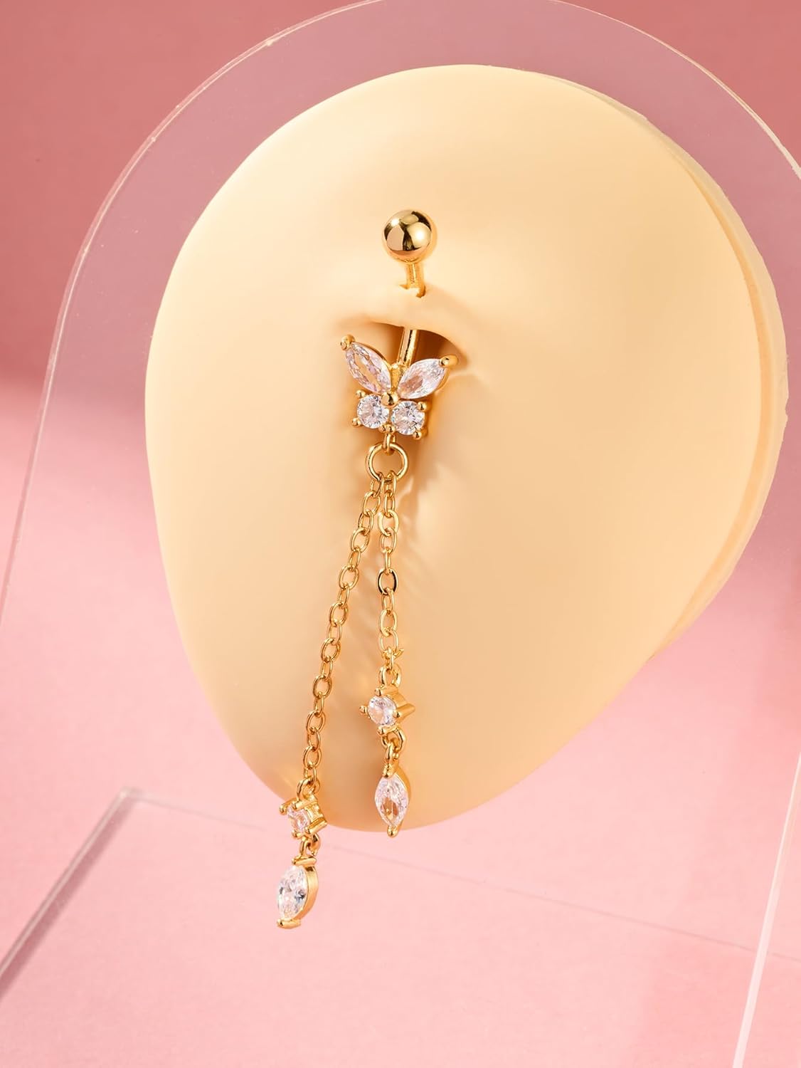 MODRSA Bauchnabelringe Chirurgenstahl Bauchnabelpiercing für Frauen Bauchnabelschmuck Silber Bauchnabelring Diamant