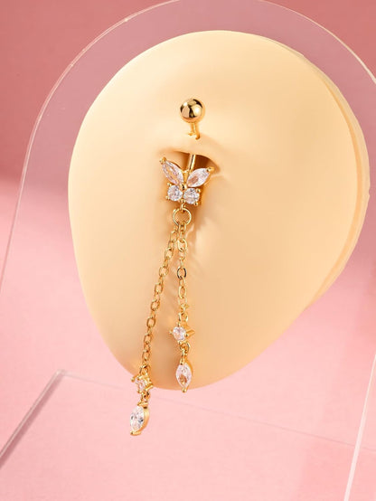 MODRSA Bauchnabelringe Chirurgenstahl Bauchnabelpiercing für Frauen Bauchnabelschmuck Silber Bauchnabelring Diamant