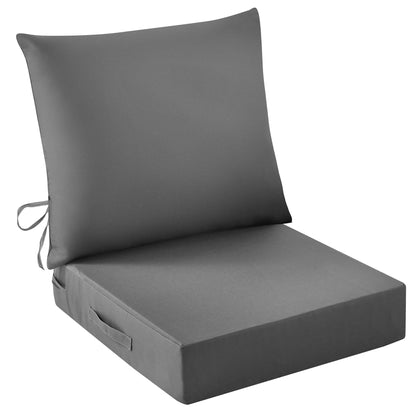 IASEAHK Outdoor Chair Cushions, 24 x 24 Inch Outdoor Cushion for Patio Furniture, Patio Chair Cushion, Waterproof & Fade Resistant Deep Patio Furniture Cushions Set with Handle and Ties, Navy Blue
