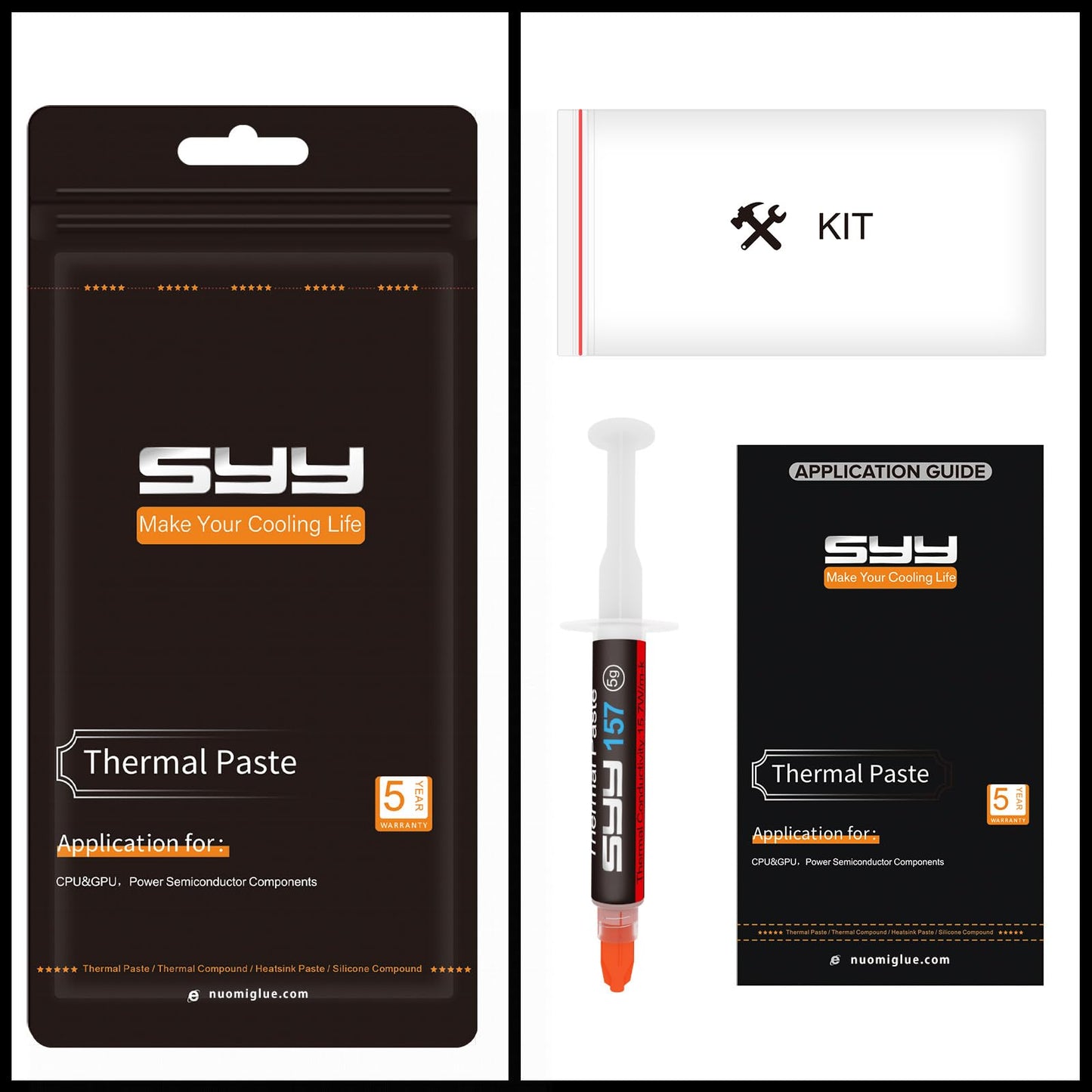 SYY Wärmeleitpaste mit Werkzeug-Set, 4 Gramm CPU Paste Wärmeleitpaste Kühlkörper für IC/Prozessor/CPU/GPU/alle Kühler
