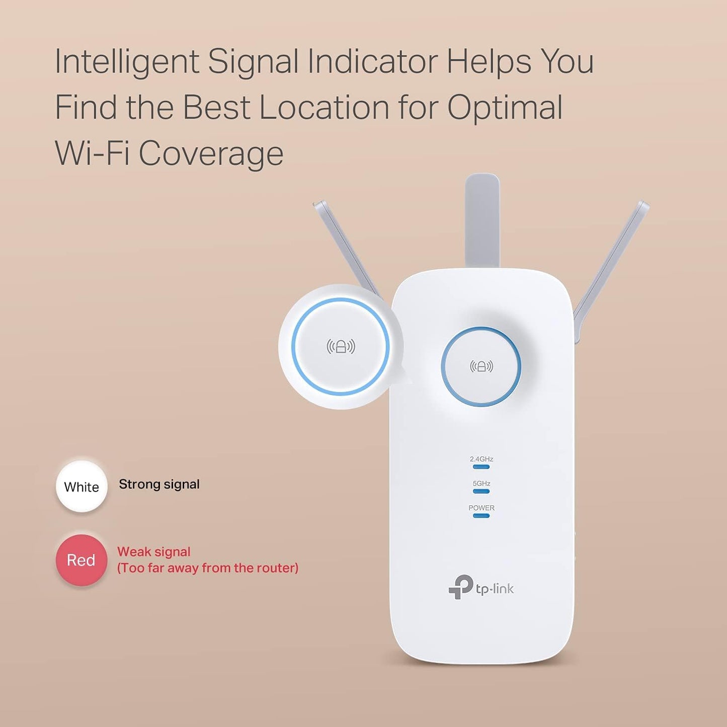 TP-Link AC1900 WLAN-Repeater RE550 | Dualband-WLAN-Verstärker mit Gigabit-Ethernet-Port | Bis zu 200 m², 32 Geräte | Internet-Signalverstärker | App-Einrichtung | EasyMesh-kompatibel