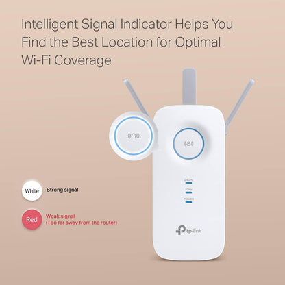 TP-Link AC1900 WLAN-Repeater RE550 | Dualband-WLAN-Verstärker mit Gigabit-Ethernet-Port | Bis zu 200 m², 32 Geräte | Internet-Signalverstärker | App-Einrichtung | EasyMesh-kompatibel