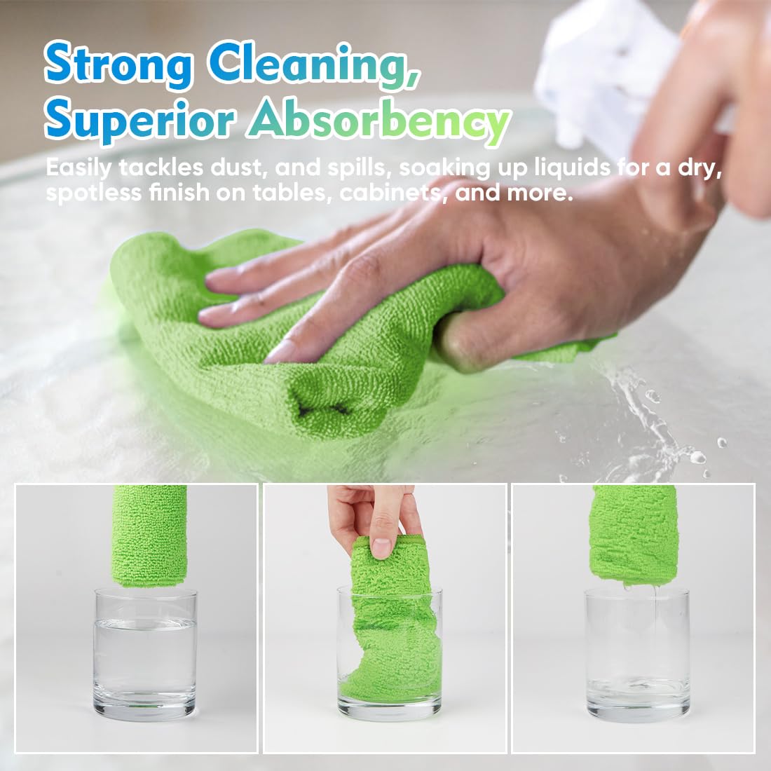 HOMEXCEL Microfiber Cleaning Cloth 12 Pack, 12.5 x 12.5 inch Microfiber Towels for Cars, Ultra Absorbent Car Washing Cloth, Lint Free Streak Free Cleaning Rags for Car, Kitchen, and Window (Grey)