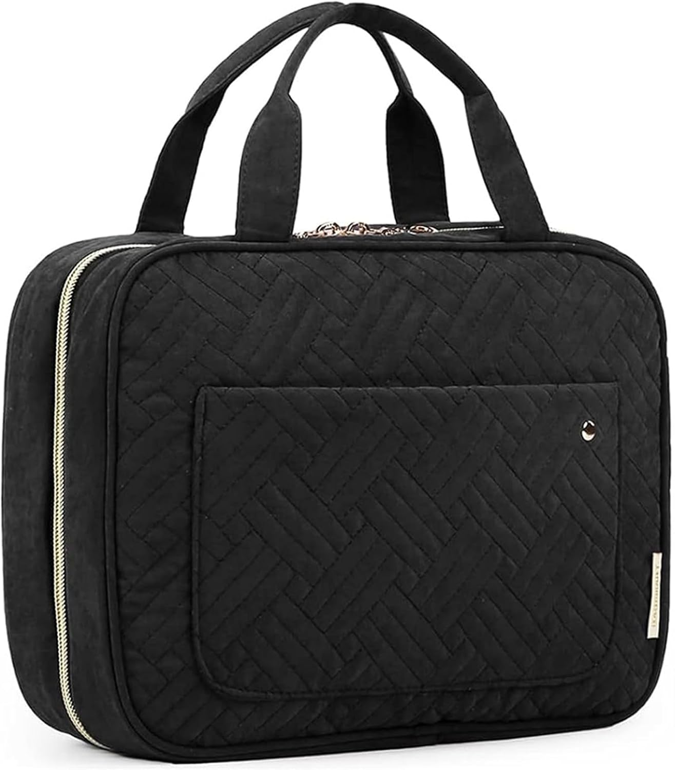 BAGSMART Toiletry Bag Travel Bag with Hanging Hook, Water-Resistant Makeup Cosmetic Bag Travel Organizer for Accessories, Shampoo, Full-Size Container, Toiletries