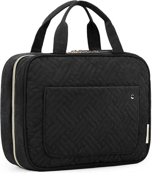 BAGSMART Toiletry Bag Travel Bag with Hanging Hook, Water-Resistant Makeup Cosmetic Bag Travel Organizer for Accessories, Shampoo, Full-Size Container, Toiletries