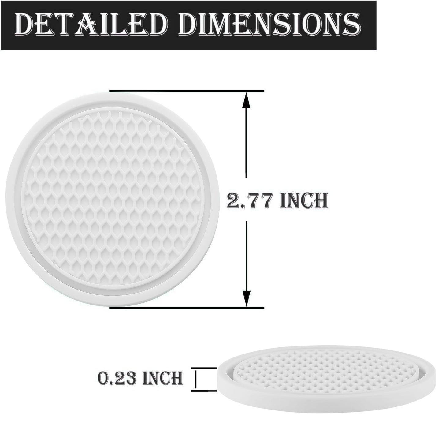 SINGARO Auto-Becheruntersetzer, 4 Stück universelle rutschfeste Becherhalter, in Ornamente eingebettete Untersetzer, Auto-Interieur-Zubehör, Schwarz