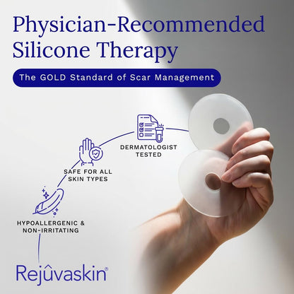Rejuvaskin Scar Heal Kit for Breast Scars, Soften, Flatten, Reduce and Recover, Silicone Sheeting, RejuvaSil Gel & Medical Tape, Breast Anchor Pair