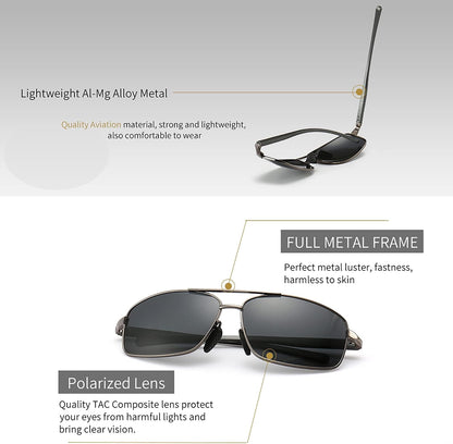 SUNGAIT Ultra Lightweight Rectangular Polarized Sunglasses