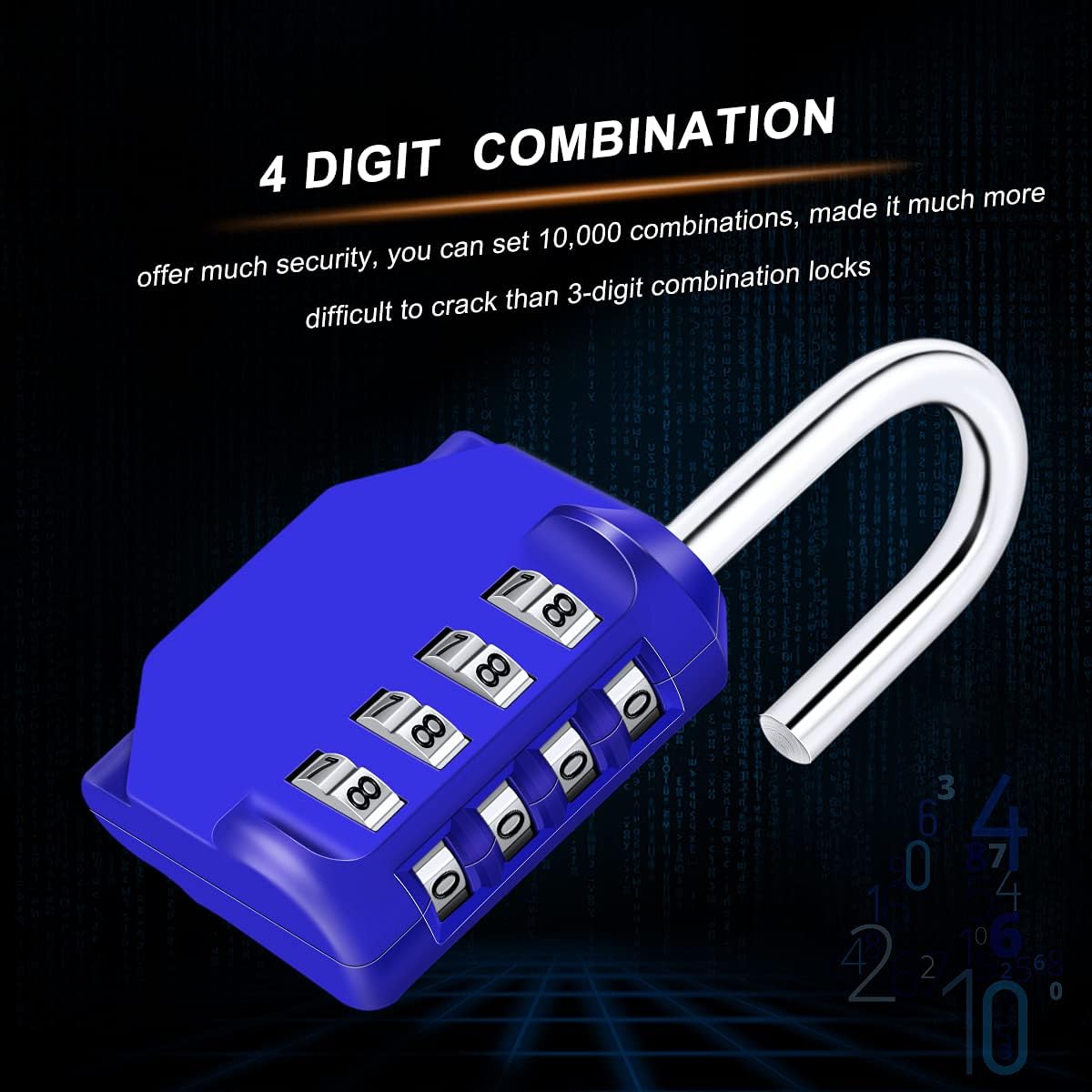 Combination Padlock, Diyife 4 Digit Locker Lock Weatherproof Lock Outdoor Combination Lock for School Gym Locker,Toolbox, Fence, Hasp, Cabinet(Black)