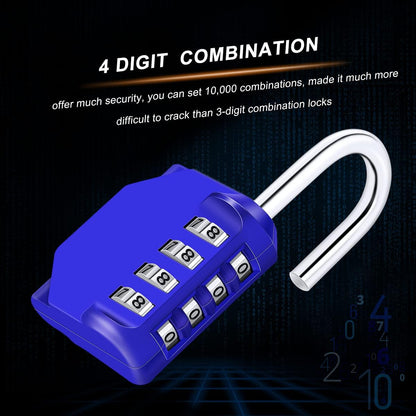 Combination Padlock, Diyife 4 Digit Locker Lock Weatherproof Lock Outdoor Combination Lock for School Gym Locker,Toolbox, Fence, Hasp, Cabinet(Black)
