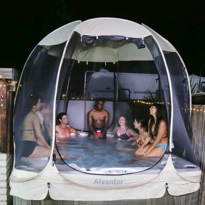 Alvantor Pop Up Screen House Tent, Instant Outdoor Gazebo with Mosquito Netting & UPF 50+ Sun Protection, Portable Canopy Shelter for Patio, Backyard, Camping (2-10 Person)