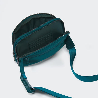 Pander Everywhere Gürteltasche für Damen, 5 Reißverschlussfächer RPET Polyester Umhängetasche (Türkisblau, Einheitsgröße)