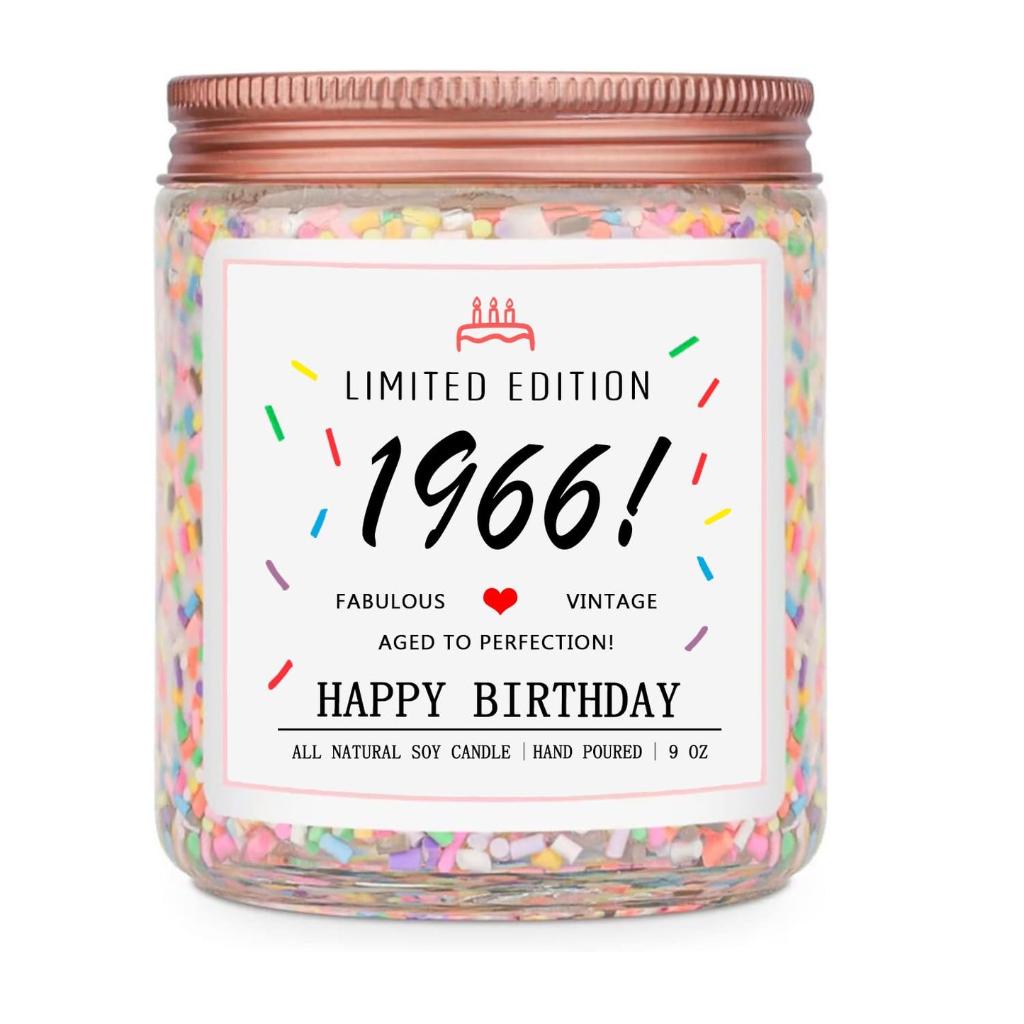 Homsolver 40th Birthday Gifts for Women Ideas, Decorations Gifts for 40 Year Old Woman, 40th Birthday Candles - Limited Edition 1986 Handmade (Vanilla Birthday Cake Scent with Sprinkles)