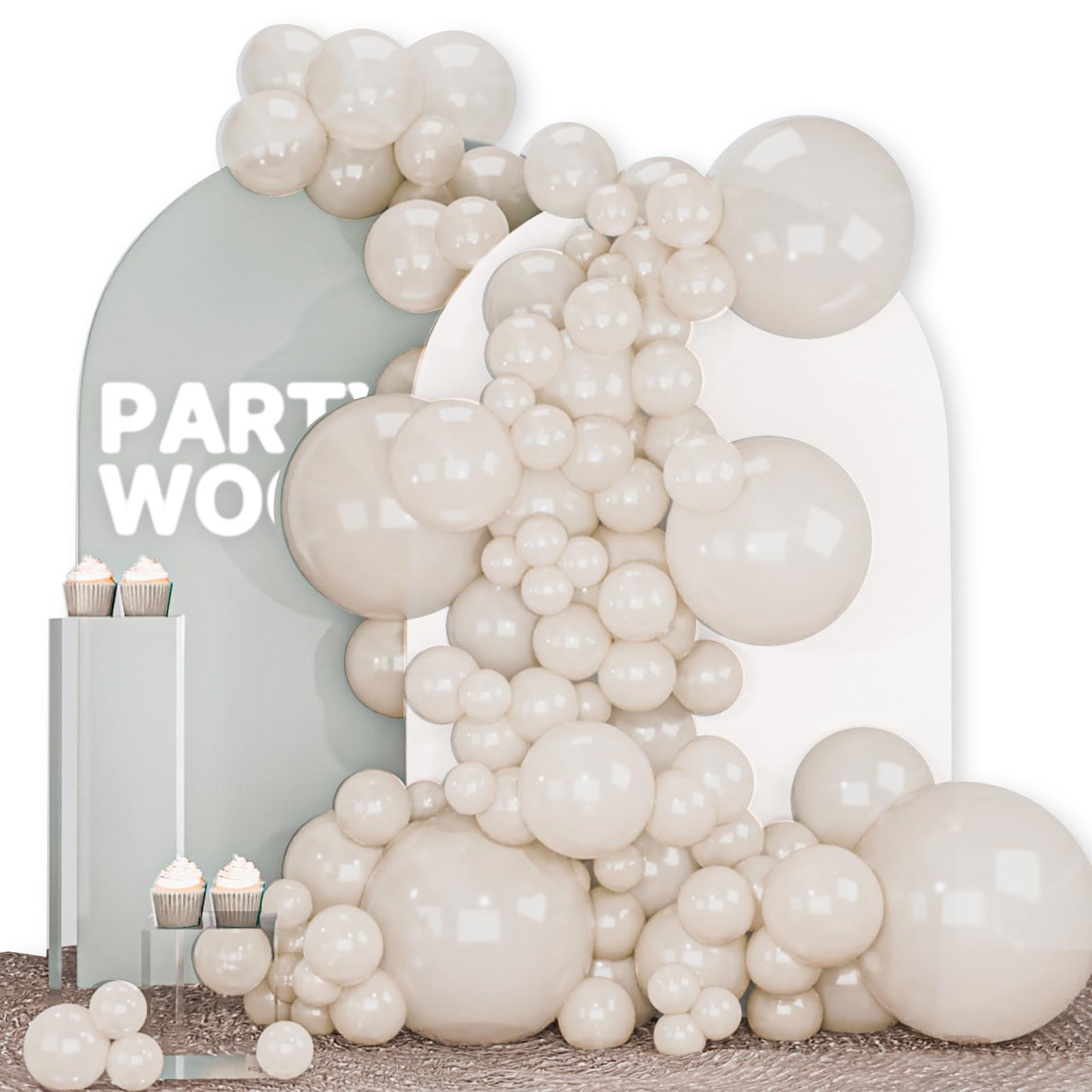 PartyWoo White Balloons 140 pcs Different Sizes of 18 12 10 5 Inch White Balloons Arch Kit Garland for Wedding Baby Shower Birthday Bridal Shower Graduation Engagement Party Decorations White-Y13