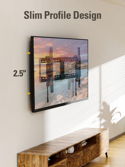 Mounting Dream TV-Wandhalterung für die meisten 37-75-Zoll-Fernseher, universelle neigbare TV-Halterung passend für 16", 18", 24" Ständer mit Tragkraft 132lbs, Max Vesa 600 x 400mm, flache TV-Wandhalterung mit niedrigem Profil