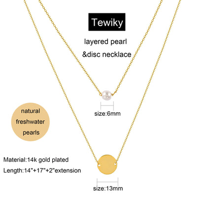 Tewiky Dainty 14k Gold Plated/Silver Cubic Zirconia Necklaces for Women, Simple CZ Jewelry Necklaces Trendy Gifts