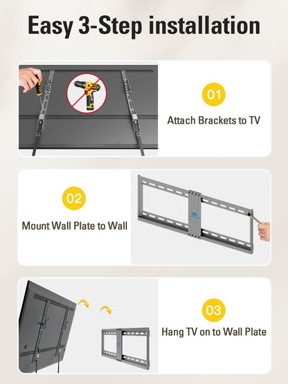 Mounting Dream TV-Wandhalterung für die meisten 37-75-Zoll-Fernseher, universelle neigbare TV-Halterung passend für 16", 18", 24" Ständer mit Tragkraft 132lbs, Max Vesa 600 x 400mm, flache TV-Wandhalterung mit niedrigem Profil