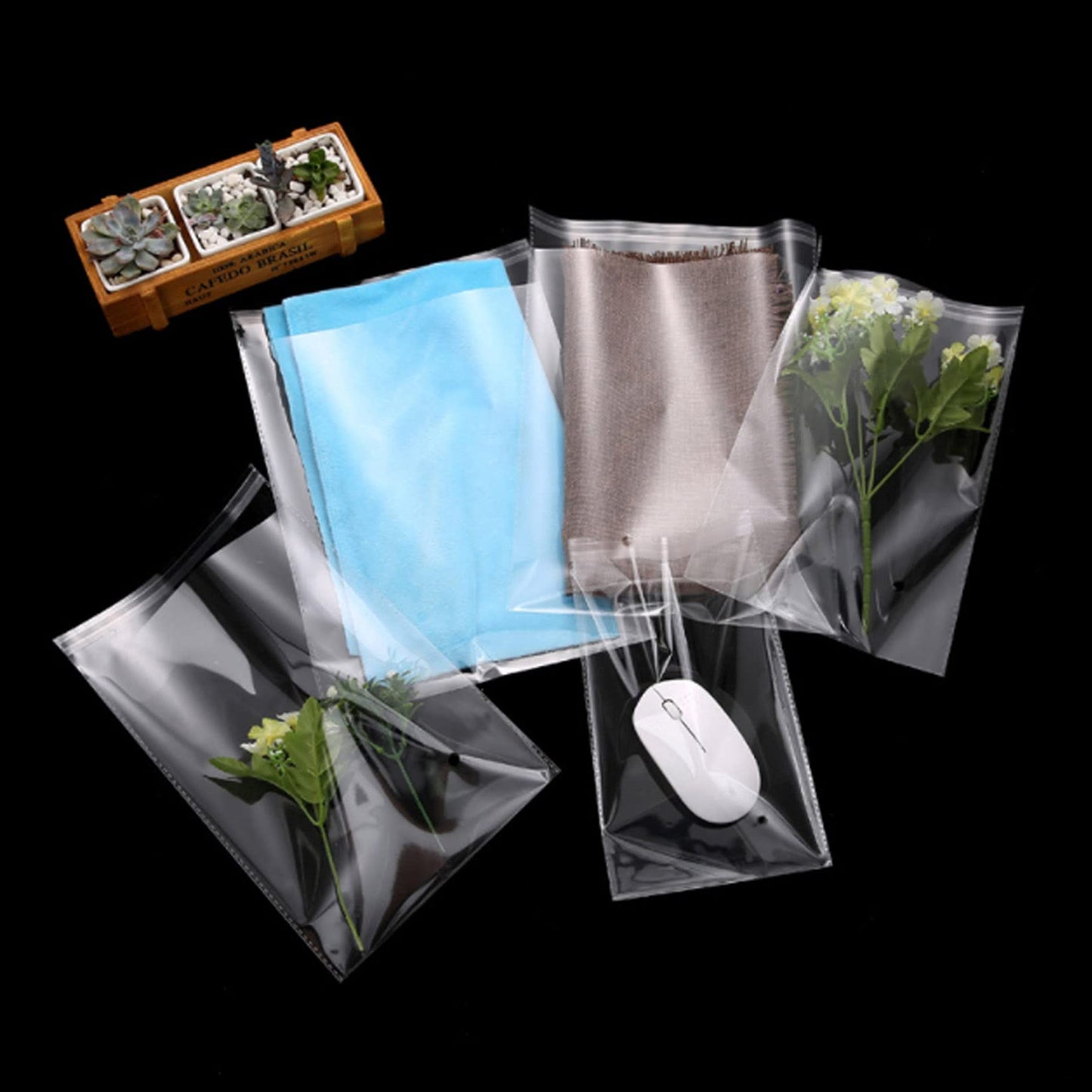 Selbstklebende Zellophanbeutel, 5x7 Zoll Keksbeutel, durchsichtige, wiederverschließbare Zellophanbeutel selbstklebend zum Verpacken von Geschenken, Produkten, 100 Stück