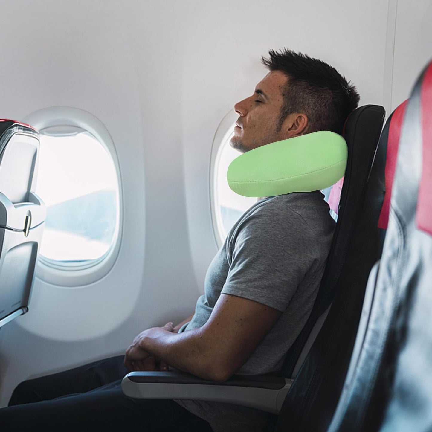 Schwarzes Reise-Nackenkissen Memory-Schaum Flugzeugkissen für Nacken- und Kopfstütze Weiches, tragbares U-förmiges Nackenkissen für Flugzeug, Auto und Heimbüro