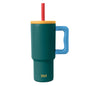 Simple Modern Kids 24 oz Tumbler with Handle and Silicone Straw Lid | Spill Proof and Leak Resistant | Reusable Stainless Steel Bottle | Gift for Kids Boys Girls | Trek Collection | Paradise Bay Mix