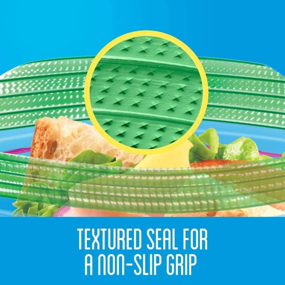 Bolsas Ziploc para sándwiches para frescura en movimiento, tecnología Grip 'n Seal para un agarre, apertura y cierre más fáciles, 90 unidades