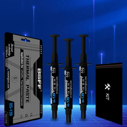 BSFF Wärmeleitpaste, 3,5 g mit Werkzeugsatz CPU Paste Wärmeleitmittel Kühlkörper für IC/Prozessor/CPU/Alle Kühler, Kohlenstoffbasiert Hohe Leistung