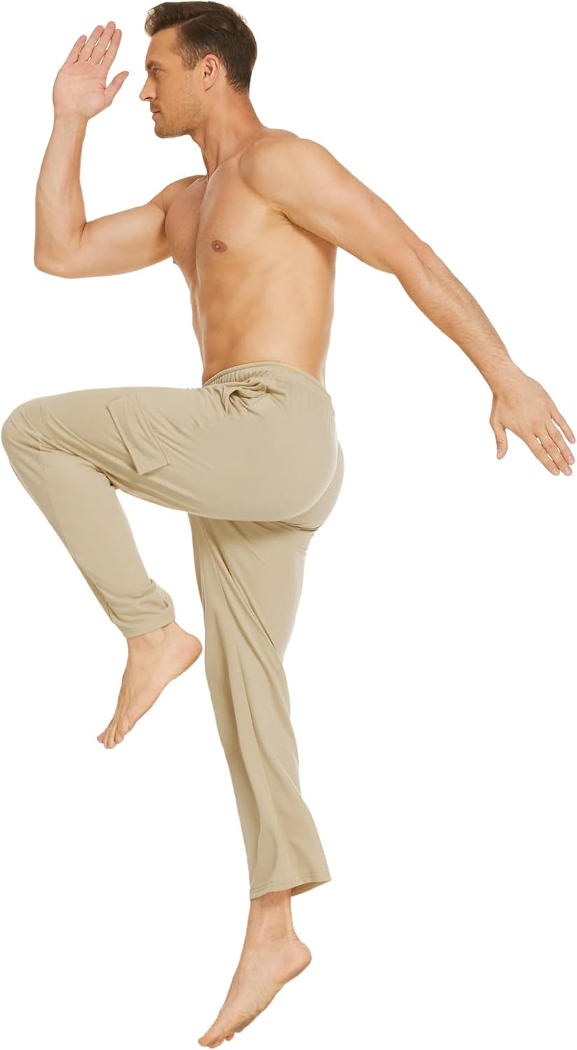Deyeek Herren Cargo Jogginghose Open Bottom Baggy Leichte Cargo Sweatpants für Männer Locker sitzende Freizeithose mit Taschen