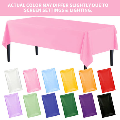 Vyntra Plastik-Tischdecken, 8er-Pack, 137 x 274 cm, rechteckig, rosa – Einweg-Party-Tischdecken für Valentinstag, Babyparty, Brautparty