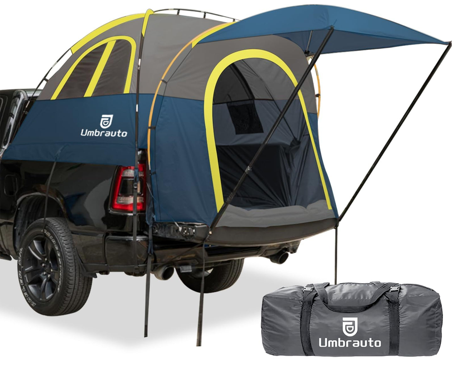 Truck Bed Tent 5.5-6ft: Easy Set Up Umburato Pickup Truck Tents for Camping, Waterproof PU3000mm Canopy for Truck Camper, Portable, Spacious for 2 Person Green