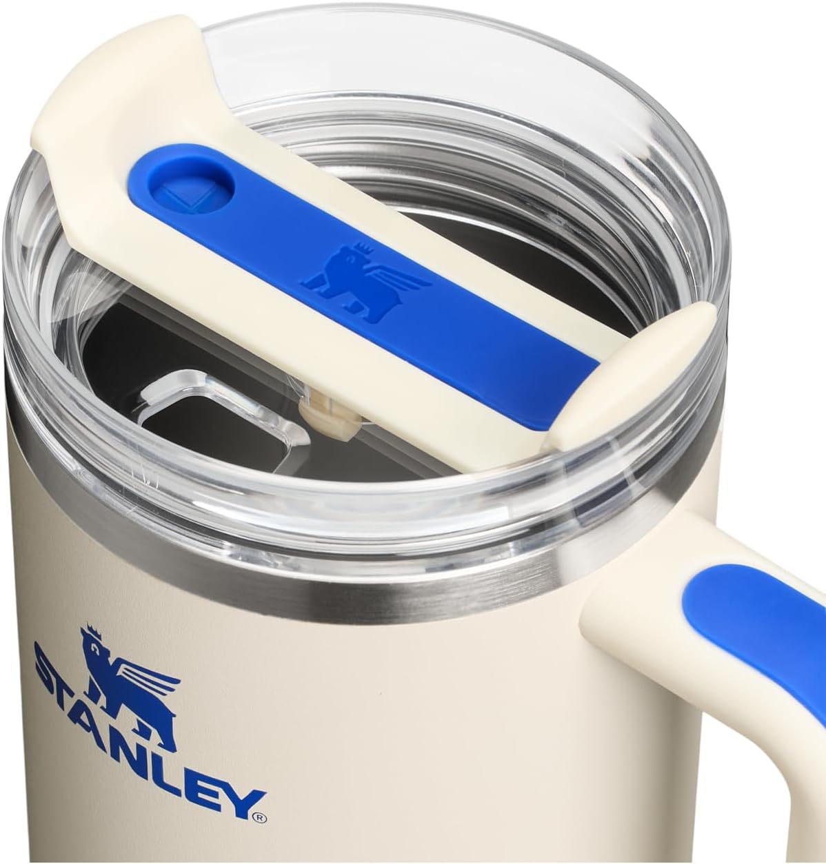Vaso Stanley Quencher H2.0 con asa y pajita de 40 oz | Tapa Flowstate de 3 posiciones | Compatible con portavasos para viajes | Vaso térmico de acero inoxidable | Sin BPA | Arándano