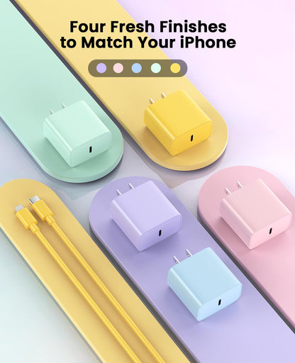 iPhone Ladegerät Schnelllade-2er-Pack Typ C Wandladegerät mit 2er-Pack [1,8 m & 3 m] langem USB C auf Lightning Kabel für iPhone 14/13/12/12 Pro Max/11/Xs Max/XR/X, AirPods Pro