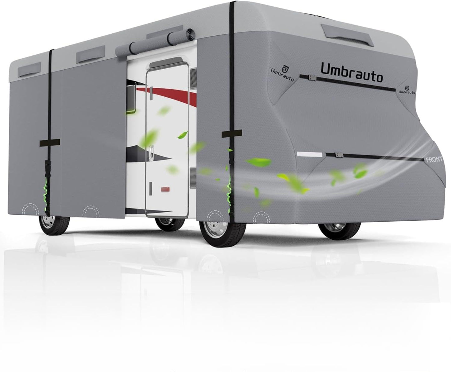 Umbrauto Class C RV Cover Fits 29-32’, Class C Motorhome Camper Cover, Heavy Duty 7 Layers Top Windproof Breathable RV Cover with 3Pcs Extra Straps, Adhesive Repair Patches, 6 Gutter Covers