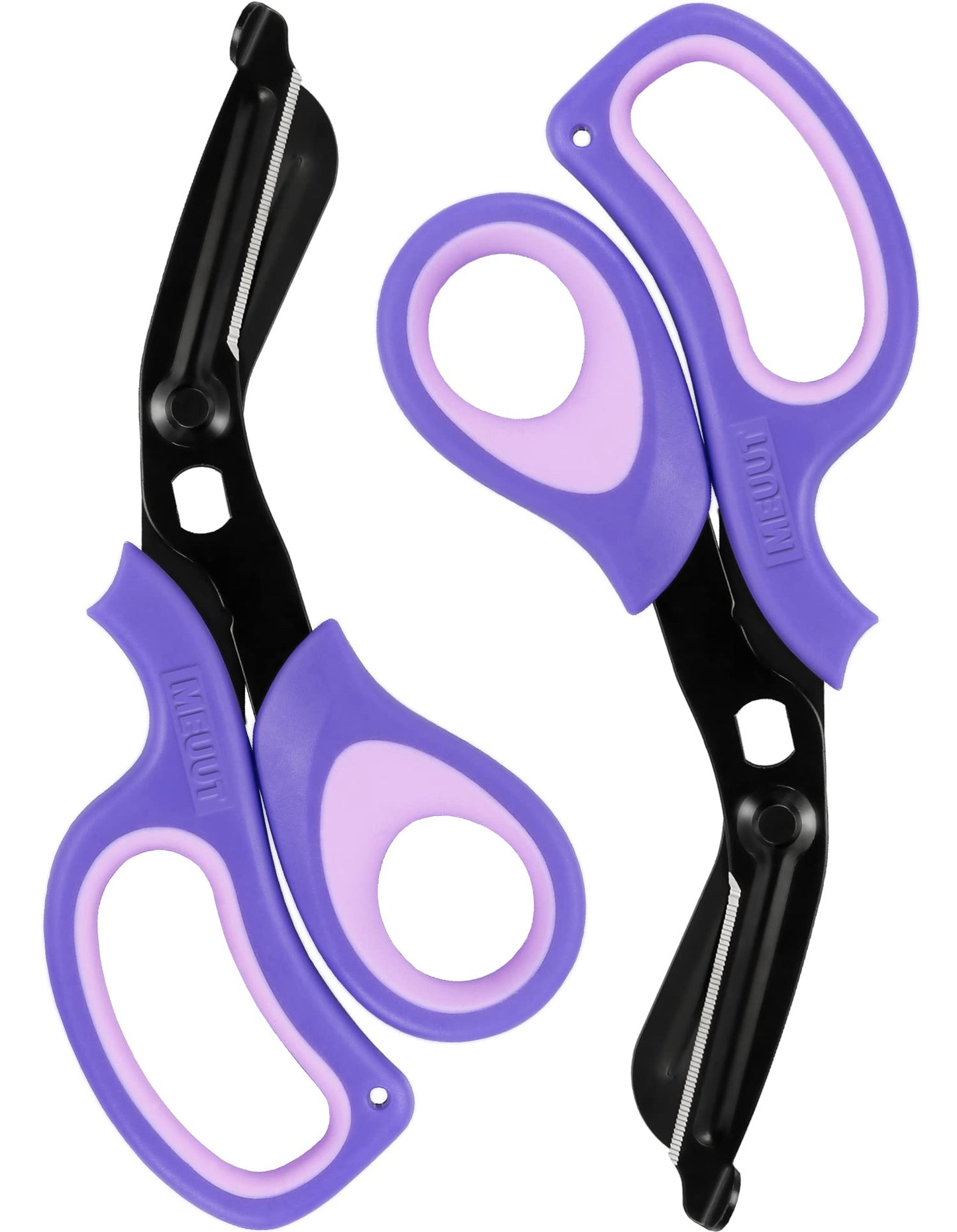 MEUUT 2 Pack Medical Scissors Trauma Shears for Left and Right Hand -Patented Bandage Scissors All Purpose with Non-Stick Blades, Surgical Grade Shears Stainless Steel EMT Scissors for Nurses EMT