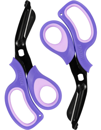 MEUUT 2 Pack Medical Scissors Trauma Shears for Left and Right Hand -Patented Bandage Scissors All Purpose with Non-Stick Blades, Surgical Grade Shears Stainless Steel EMT Scissors for Nurses EMT