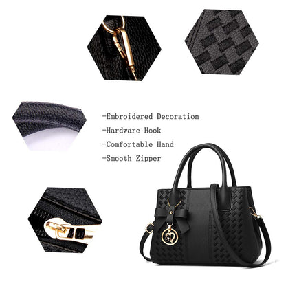 Jeniulet Geldbörsen und Handtaschen für Damen Mode Damen PU-Leder Top-Griff Satchel Schulter Tragetaschen Dunkelgrau 10.2" x 3.9" x 7.9"