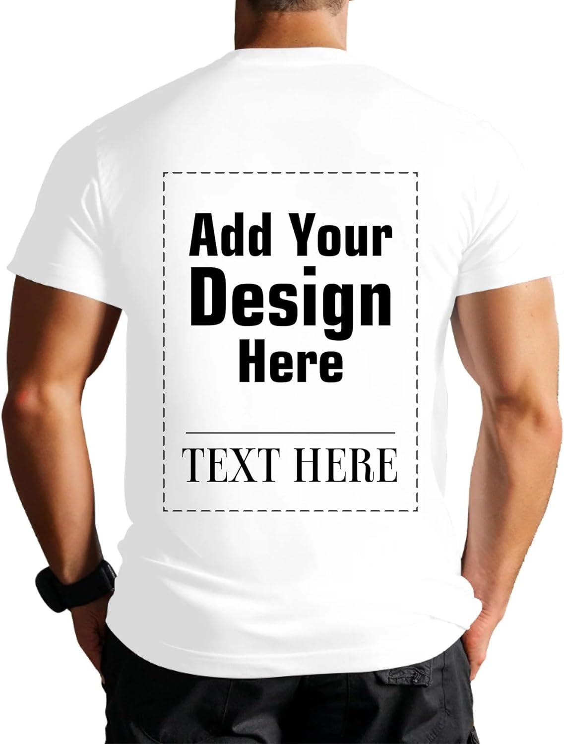 Individuelles T-Shirt mit Vorder- und Rückseitenaufdruck, Personalisiertes T-Shirt mit Foto- und Textdesign, Individuelles T-Shirt für Männer, Frauen, Erwachsene