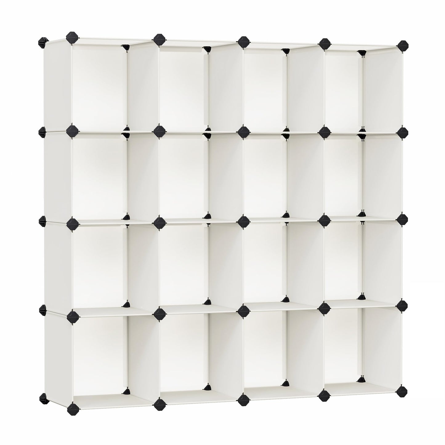 SONGMICS Cube Storage Organizer, Set of 16 Plastic Cubes, Closet Organizers and Storage, Room Organization, Bedroom Living Room, 12.2 x 48.4 x 48.4 Inches, Rustic Brown ULPC442A01